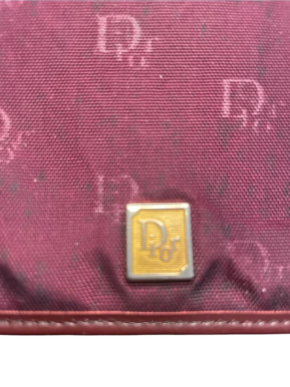 Vintage Christian Dior Burgundy Trotter Monogram Canvas Long Continental Wallet